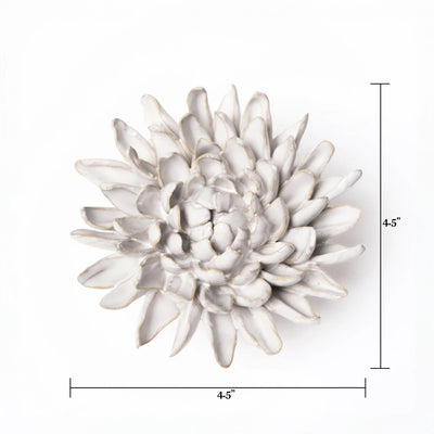 Chrysanthemum Ivory Ceramic Flower Home Decor Chive Paper Skyscraper Gift Shop Charlotte