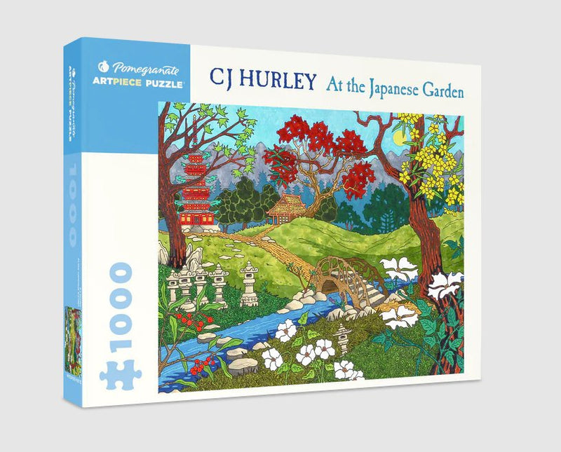 1000 Piece Puzzle | CJ Hurley: At the Japanese Garden Puzzles Pomegranate  Paper Skyscraper Gift Shop Charlotte