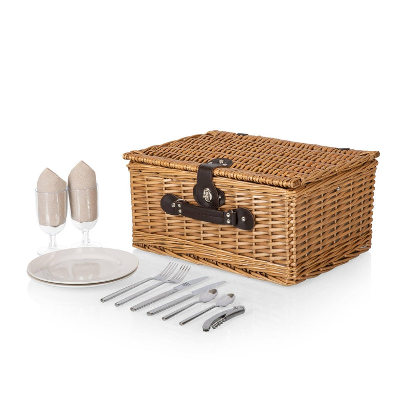 Classic Picnic Basket: Beige Canvas Outdoors Picnic Time  Paper Skyscraper Gift Shop Charlotte