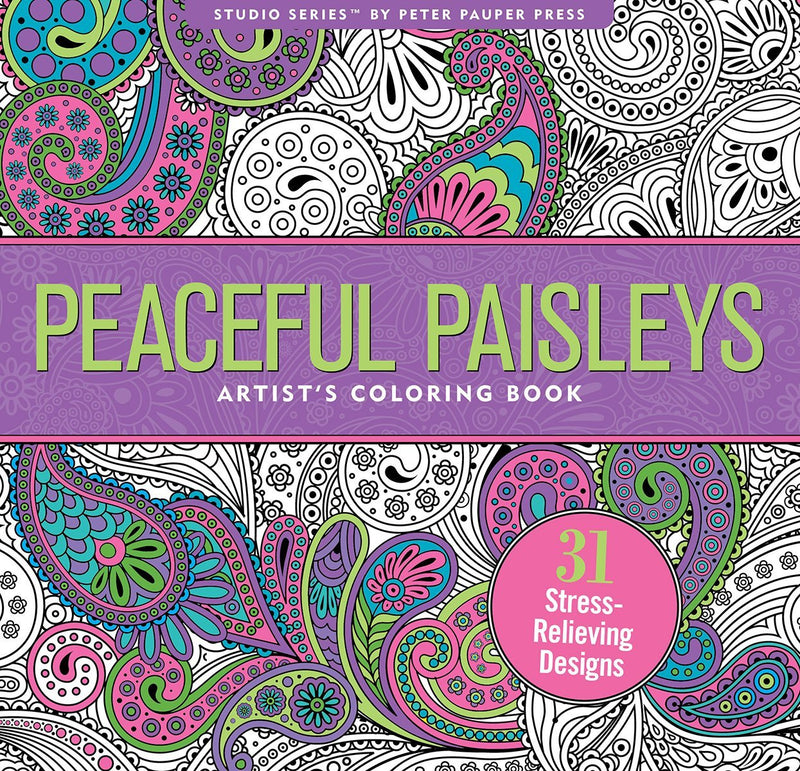 Coloring Book Peaceful Paisleys Art Supplies Peter Pauper Press, Inc.  Paper Skyscraper Gift Shop Charlotte