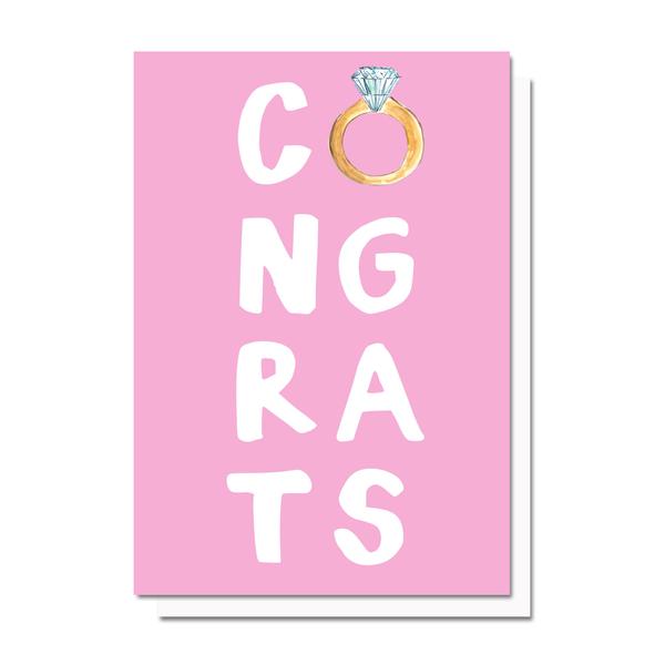 Congrats | Engagement Card Cards Evelyn Henson  Paper Skyscraper Gift Shop Charlotte