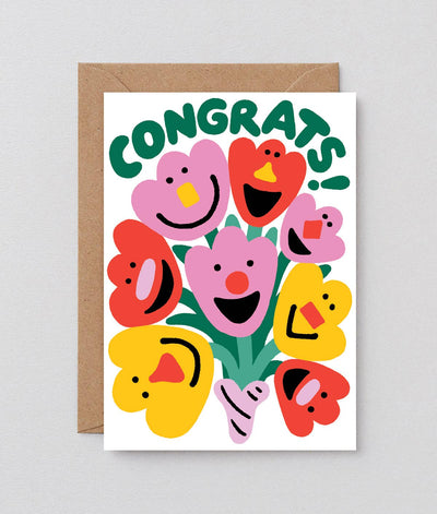 'Congrats Flowers' Greetings Card Cards Wrap  Paper Skyscraper Gift Shop Charlotte