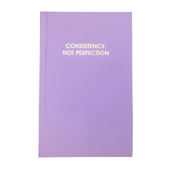 Consistency Not Perfection | Lilac Hardcover Journal Cards Chez Gagné  Paper Skyscraper Gift Shop Charlotte