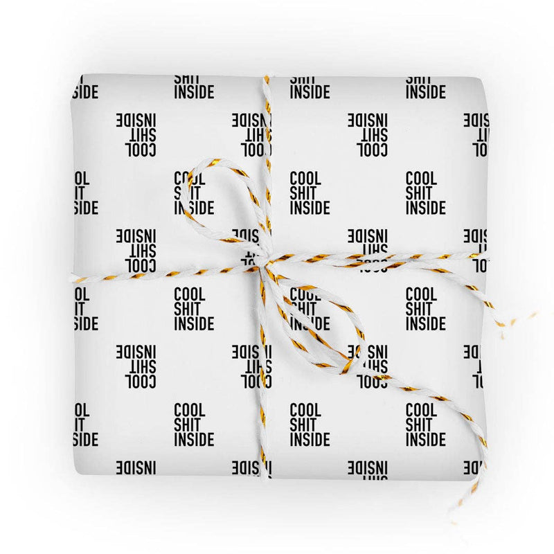 Cool Shit Inside Wrapping Paper - White Wrapping Sheets Golden Gems  Paper Skyscraper Gift Shop Charlotte