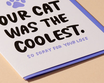 Coolest Cat Letterpress Card - Pet Loss, Sympathy Cards And Here We Are  Paper Skyscraper Gift Shop Charlotte