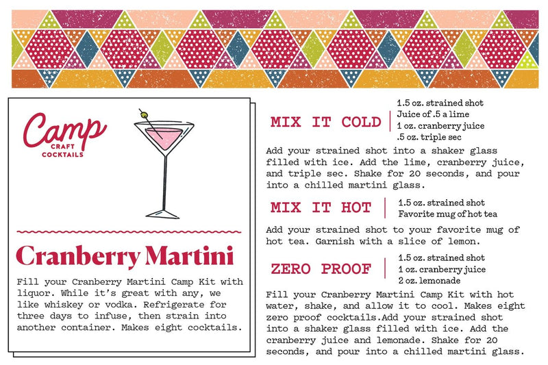 Cranberry Martini | Mason Jar Camp Craft Cocktail Barware Camp Craft Cocktails  Paper Skyscraper Gift Shop Charlotte