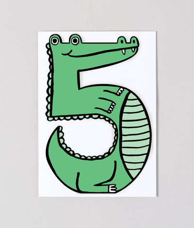 'Croc 5th Birthday' Kid's Birthday Number Card Cards Wrap  Paper Skyscraper Gift Shop Charlotte