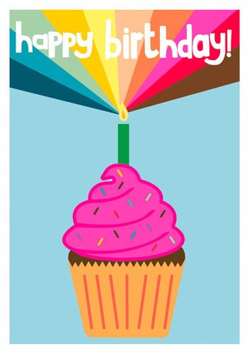 Cupcake Rays Birthday Card Cards Notes & Queries  Paper Skyscraper Gift Shop Charlotte