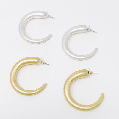 So Smooth Daily Hoop Earrings: Silver  Ellison+Young  Paper Skyscraper Gift Shop Charlotte