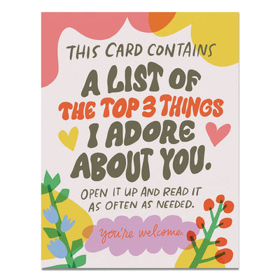 Top 3 Things Greeting Card Cards Em & Friends Paper Skyscraper Gift Shop Charlotte