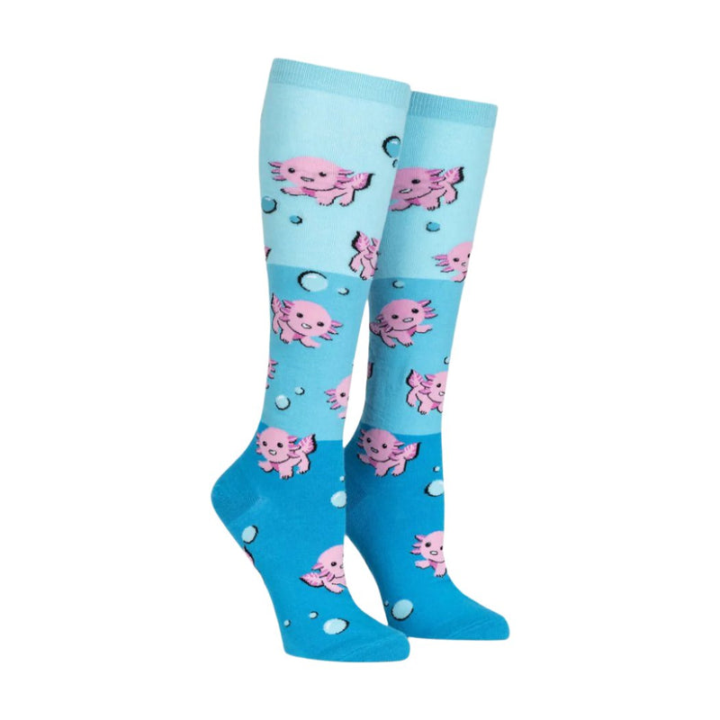 Dancing Axolotl Knee High Socks Socks Sock It to Me  Paper Skyscraper Gift Shop Charlotte