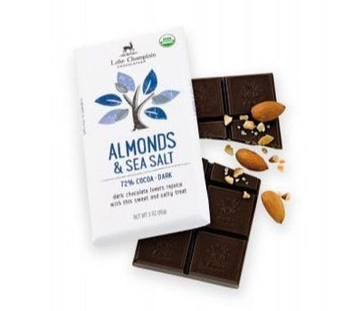 Dark Chocolate Almonds and Sea Salt Bar Confectionery Lake Champlain Chocolates  Paper Skyscraper Gift Shop Charlotte