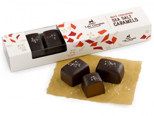 Dark Chocolate Sea Salt Caramel I 7 Pieces Confectionery Lake Champlain Chocolates  Paper Skyscraper Gift Shop Charlotte