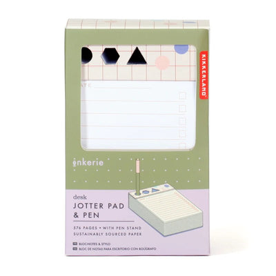 Desk Jotter Pad & Pen Home Office Kikkerland  Paper Skyscraper Gift Shop Charlotte