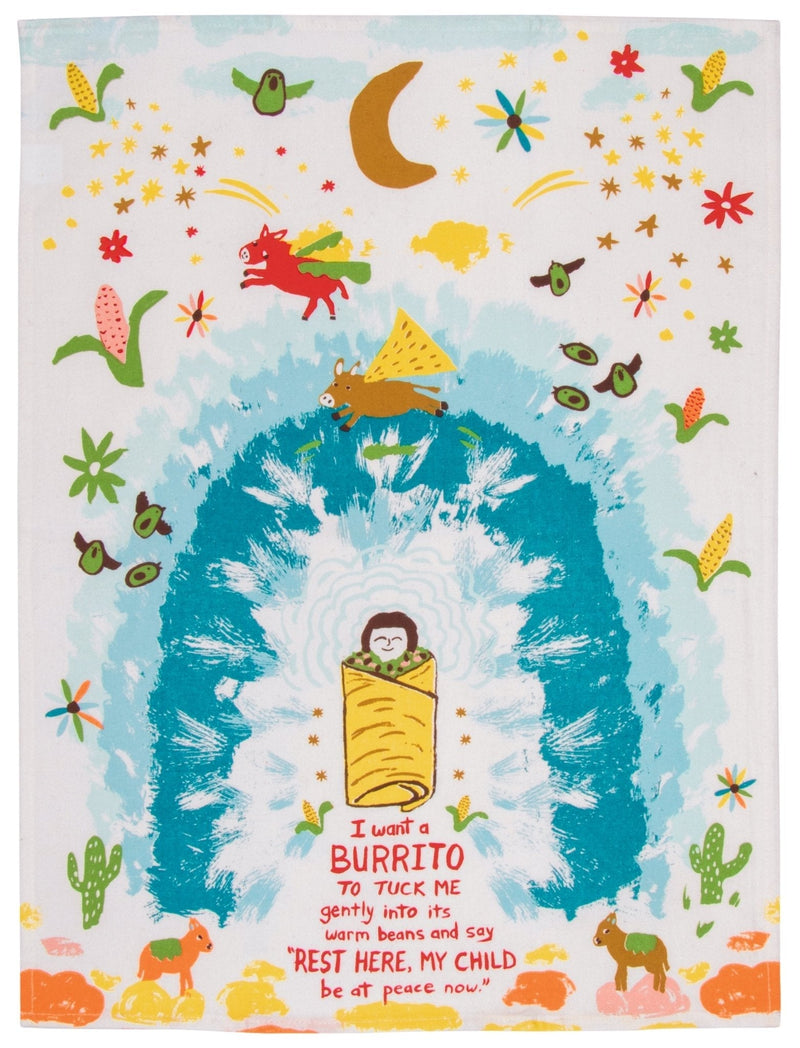 Dish Towel | I Want A Burrito Dish Towels Blue Q  Paper Skyscraper Gift Shop Charlotte