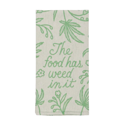 Dish Towel | The Food Has Weed In It Dish Towels Blue Q  Paper Skyscraper Gift Shop Charlotte