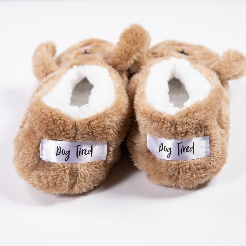 Dog Tired Footsies | Medium Slippers Faceplant  Paper Skyscraper Gift Shop Charlotte