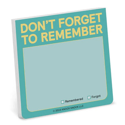 Don't Forget to Remember Sticky Note (Pastel) Home Office Knock Knock  Paper Skyscraper Gift Shop Charlotte