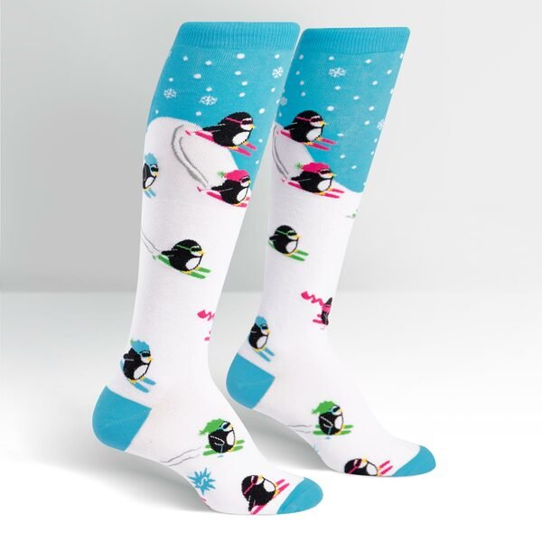 Downhill Penguins Knee High Socks Christmas Sock It to Me  Paper Skyscraper Gift Shop Charlotte