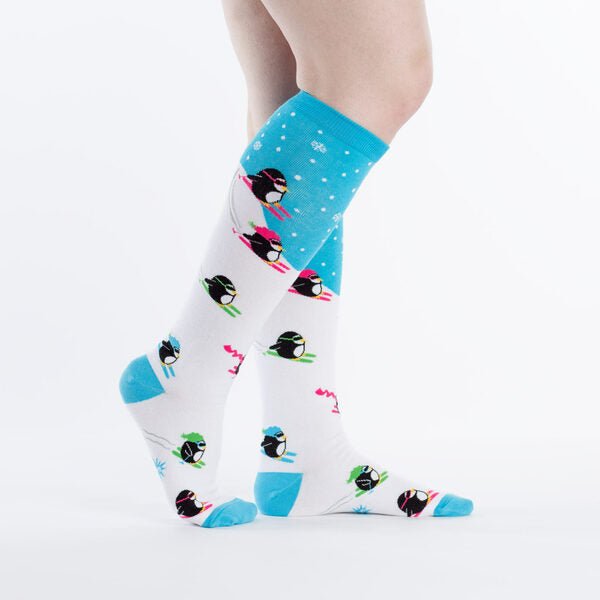 Downhill Penguins Knee High Socks Christmas Sock It to Me  Paper Skyscraper Gift Shop Charlotte