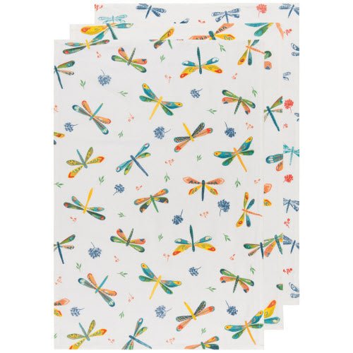 Dragonfly Baker Floursack Dishtowels | Set of 3 Oven Mitts Danica Studio (Now Designs)  Paper Skyscraper Gift Shop Charlotte