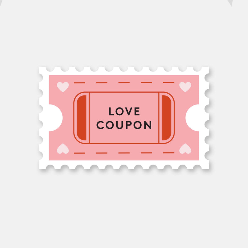 Love Coupon Vinyl Sticker Cards Spaghetti & Meatballs Paper Skyscraper Gift Shop Charlotte