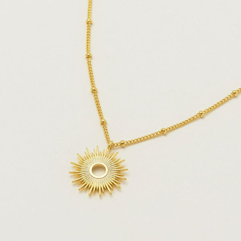 Full Sunburst Necklace - Gold Plated Jewelry Estella Bartlett Ltd  Paper Skyscraper Gift Shop Charlotte