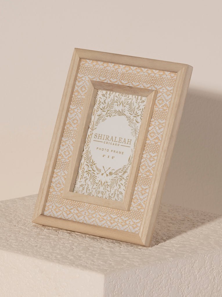 Eden Woven 4" X 6" Picture Frame, White Frames Shiraleah  Paper Skyscraper Gift Shop Charlotte