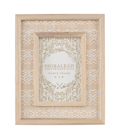 Eden Woven 4" X 6" Picture Frame, White Frames Shiraleah  Paper Skyscraper Gift Shop Charlotte