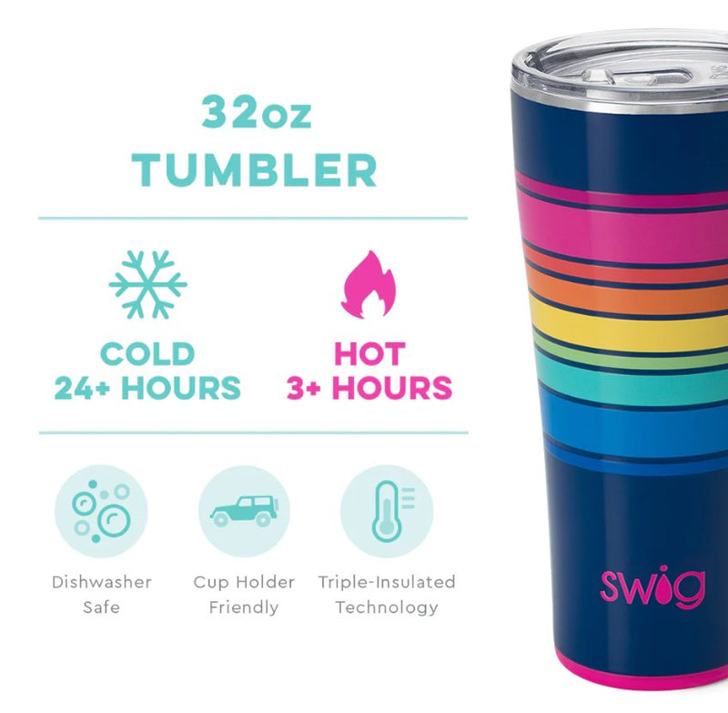 Electric Slide 32oz Tumbler Drinkware Swig  Paper Skyscraper Gift Shop Charlotte