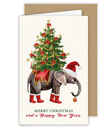 Elephant with Christmas Tree Greeting Card Cards Notes & Queries  Paper Skyscraper Gift Shop Charlotte