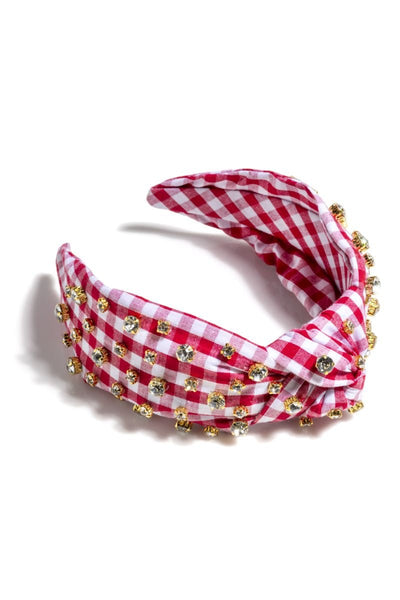 Embellished Gingham Knotted H | Red  Shiraleah  Paper Skyscraper Gift Shop Charlotte