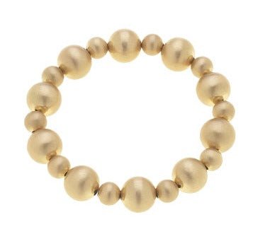 Ember Ball Bead Stretch Bracelet | Satin Gold  Canvas Style  Paper Skyscraper Gift Shop Charlotte