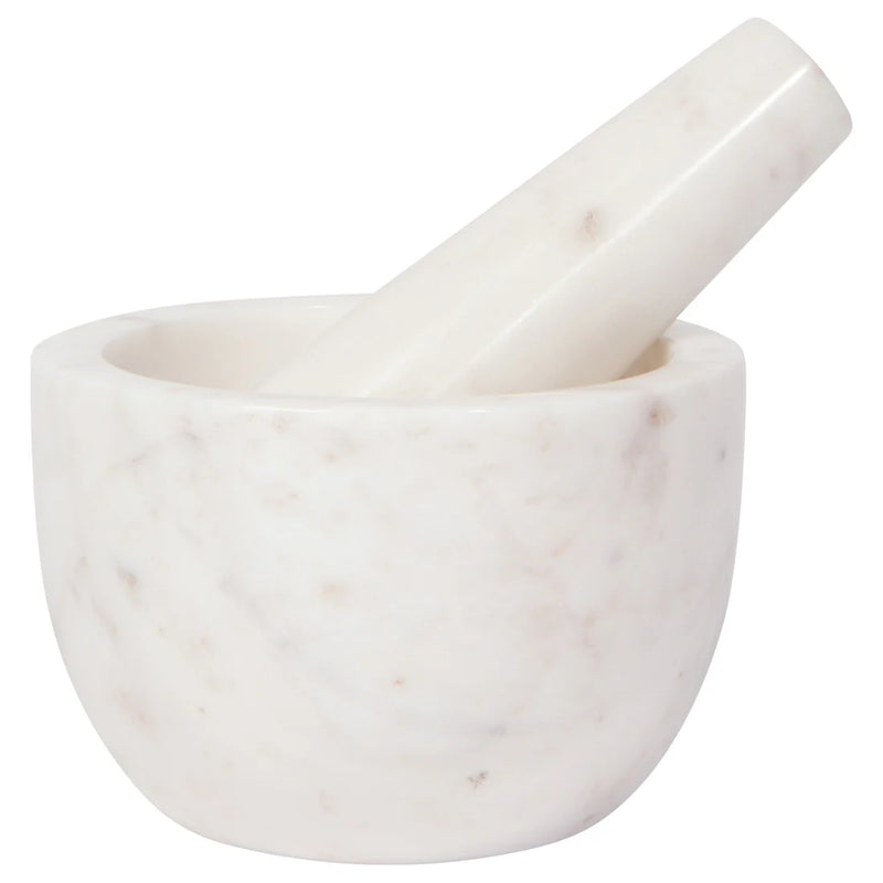 White Marble Mortar and Pestle  Danica Studio (Now Designs)  Paper Skyscraper Gift Shop Charlotte