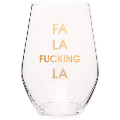 Fa La Fucking La Stemless Wine Glass  Chez Gagné  Paper Skyscraper Gift Shop Charlotte