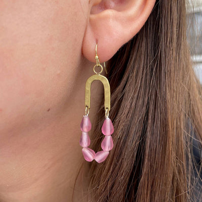 Seascape Drop Earrings - Rose  WorldFinds  Paper Skyscraper Gift Shop Charlotte