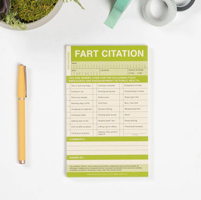 Fart Sticky Citation Pad Notepads Knock Knock  Paper Skyscraper Gift Shop Charlotte