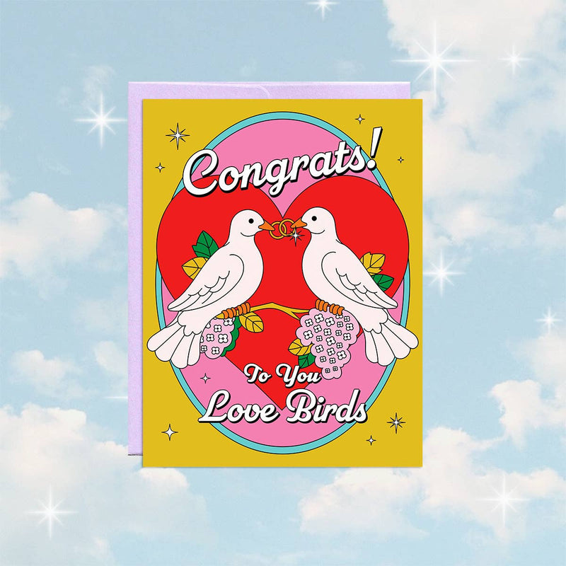 Love Birds | Wedding Card Cards Party Mountain Paper co.  Paper Skyscraper Gift Shop Charlotte