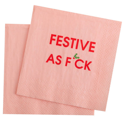 Festive As F*ck - Holiday Cocktail Napkins  Chez Gagné  Paper Skyscraper Gift Shop Charlotte