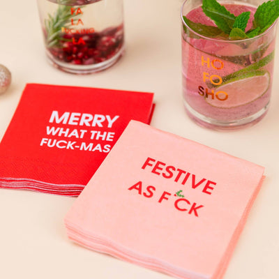 Festive As F*ck - Holiday Cocktail Napkins  Chez Gagné  Paper Skyscraper Gift Shop Charlotte