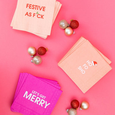 Festive As F*ck - Holiday Cocktail Napkins  Chez Gagné  Paper Skyscraper Gift Shop Charlotte