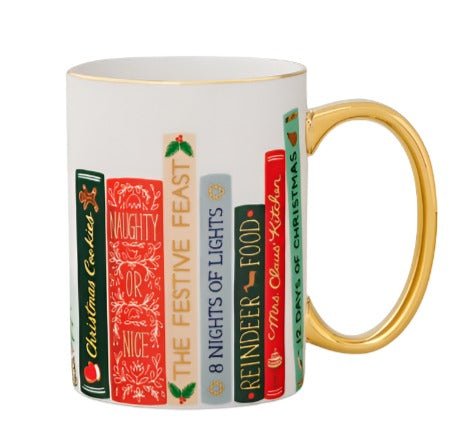 Festive Book Club Porcelain Mug Holiday Rifle Paper Co  Paper Skyscraper Gift Shop Charlotte