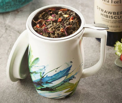 Fiore Steeping Cup With Infuser | Blue Agave Tea Tea Forte  Paper Skyscraper Gift Shop Charlotte