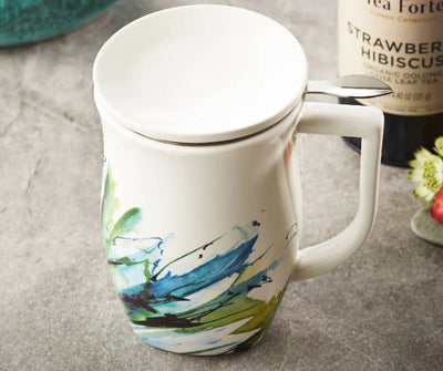 Fiore Steeping Cup With Infuser | Blue Agave Tea Tea Forte  Paper Skyscraper Gift Shop Charlotte