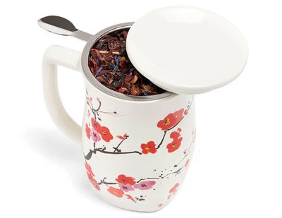 Fiore Steeping Cup with Infuser Sakura Tea Tea Forte  Paper Skyscraper Gift Shop Charlotte