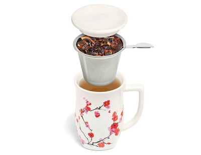 Fiore Steeping Cup with Infuser Sakura Tea Tea Forte  Paper Skyscraper Gift Shop Charlotte