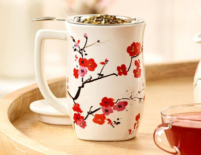 Fiore Steeping Cup with Infuser Sakura Tea Tea Forte  Paper Skyscraper Gift Shop Charlotte