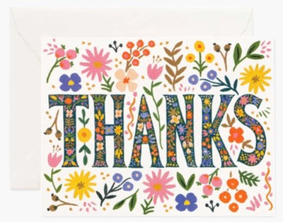 Floral Thanks Card Cards Rifle Paper Co  Paper Skyscraper Gift Shop Charlotte