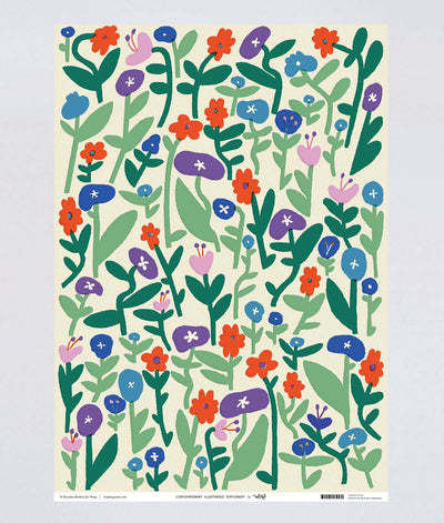 'Flower Field' Gift Wrap Wrap Sheet Wrap  Paper Skyscraper Gift Shop Charlotte