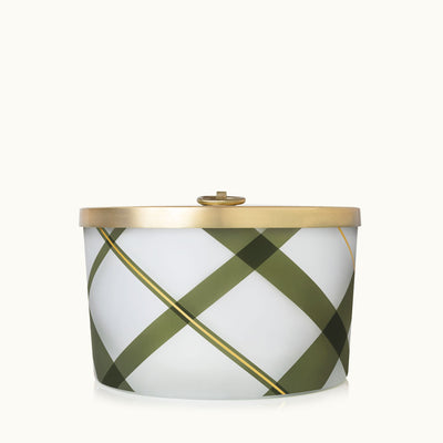 Frasier Fir - Frosted Plaid Large Poured Candle Holiday Thymes  Paper Skyscraper Gift Shop Charlotte